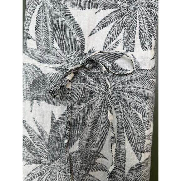 Marine Layer Lily Dress in Geo Palm Tropical Linen Print Black White Medium - Picture 5 of 9